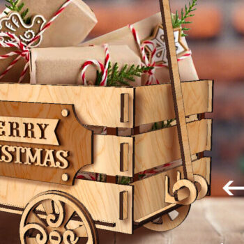 Intra απο ξύλο plywood 3mm-4mm πάχος - Christmas Wagon | για Laser και Cut Δίασταση 15x15 cm INTRAFABR-83263155 - Image 2