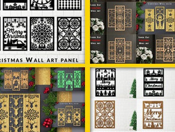 Intra απο ξύλο plywood 3mm-4mm πάχος - Πακέτο  με χριστουγεννιάτικο τοίχο Δίασταση 40x50 cm INTRAFABR-83472030 - Image 1