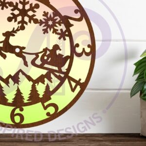 Intra απο ξύλο plywood 3mm-4mm πάχος -  κοπής με λέιζερ Χριστουγεννιάτικο ρολόι τοίχου Δίασταση 30x20 cm INTRAFABR-109050074