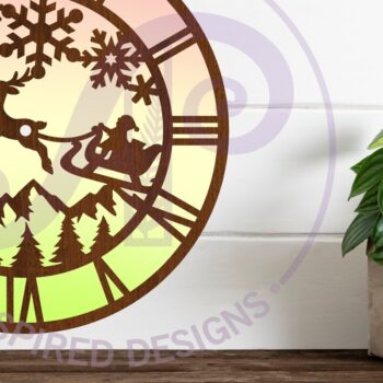 Intra απο ξύλο plywood 3mm-4mm πάχος -  κοπής με λέιζερ Χριστουγεννιάτικο ρολόι τοίχου Δίασταση 30x20 cm INTRAFABR-109050074 - Image 2
