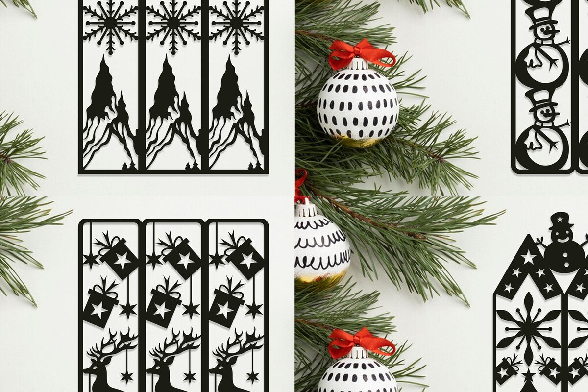 Intra απο ξύλο plywood 3mm-4mm πάχος - Χριστουγεννιάτικη διακόσμηση τοίχου LaserCut  Bundle Δίασταση 15x15 cm INTRAFABR-107873449