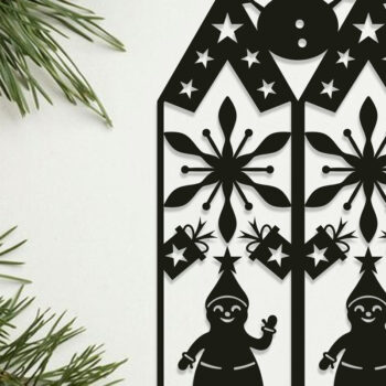 Intra απο ξύλο plywood 3mm-4mm πάχος - Χριστουγεννιάτικη διακόσμηση τοίχου LaserCut  Bundle Δίασταση 15x15 cm INTRAFABR-107873449 - Image 5