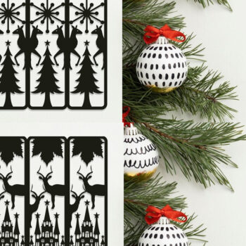 Intra απο ξύλο plywood 3mm-4mm πάχος - Χριστουγεννιάτικη διακόσμηση τοίχου LaserCut  Bundle Δίασταση 15x15 cm INTRAFABR-107873458 - Image 1