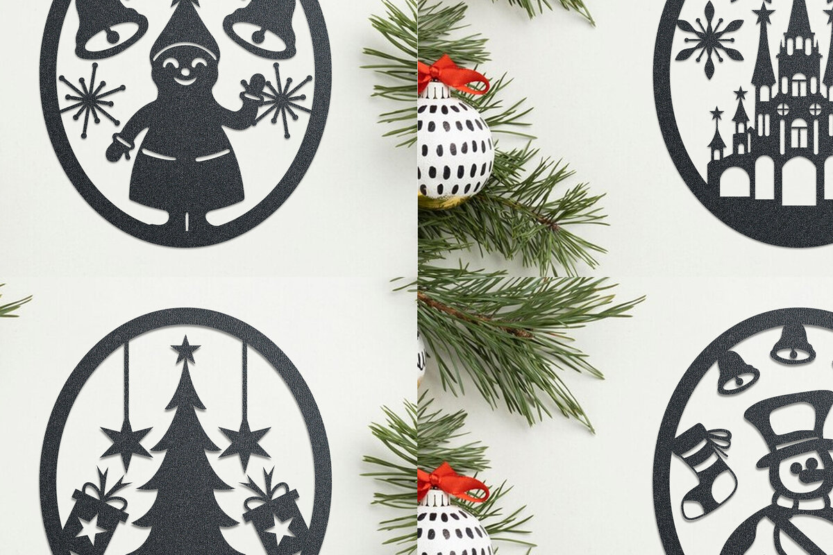 Intra απο ξύλο plywood 3mm-4mm πάχος - Χριστουγεννιάτικη διακόσμηση τοίχου LaserCut  Bundle Δίασταση 15x15 cm INTRAFABR-107873441