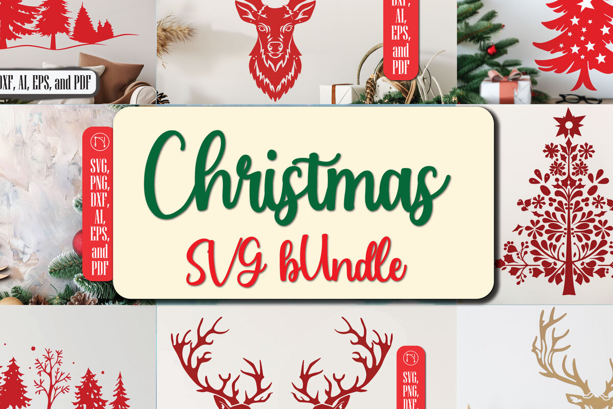 Intra απο ξύλο plywood 3mm-4mm πάχος - Χριστουγεννιάτικη διακόσμηση τοίχου  Cut File Bundle Δίασταση 4x4 cm INTRAFABR-100390450