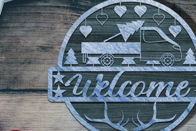 Intra απο ξύλο plywood 3mm-4mm πάχος - Χριστουγεννιάτικη πινακίδα υποδοχής πόρτας με λέιζερ Δίασταση 15x15 cm INTRAFABR-73114314