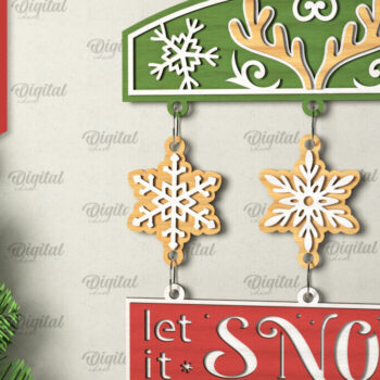 Intra απο ξύλο plywood 3mm-4mm πάχος - Σχέδιο κοπής με λέιζερ χριστουγεννιάτικο σημάδι καλωσορίσματος Δίασταση 15x15 cm INTRAFABR-106607964 - Image 1