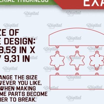 Intra απο ξύλο plywood 3mm-4mm πάχος - Σχέδιο κοπής με λέιζερ χριστουγεννιάτικο σημάδι καλωσορίσματος Δίασταση 15x15 cm INTRAFABR-106607964 - Image 2