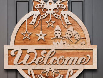 Intra απο ξύλο plywood 3mm-4mm πάχος - Χριστουγεννιάτικο Σετ κοπής με λέιζερ καλωσορίσματος Δίασταση 15x15 cm INTRAFABR-76425887 - Image 3