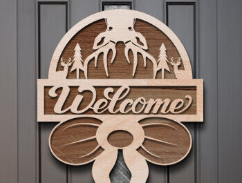 Intra απο ξύλο plywood 3mm-4mm πάχος - Χριστουγεννιάτικο σημάδι καλωσορίσματος Laser Cut  Δίασταση 15x15 cm INTRAFABR-76206838 - Image 1