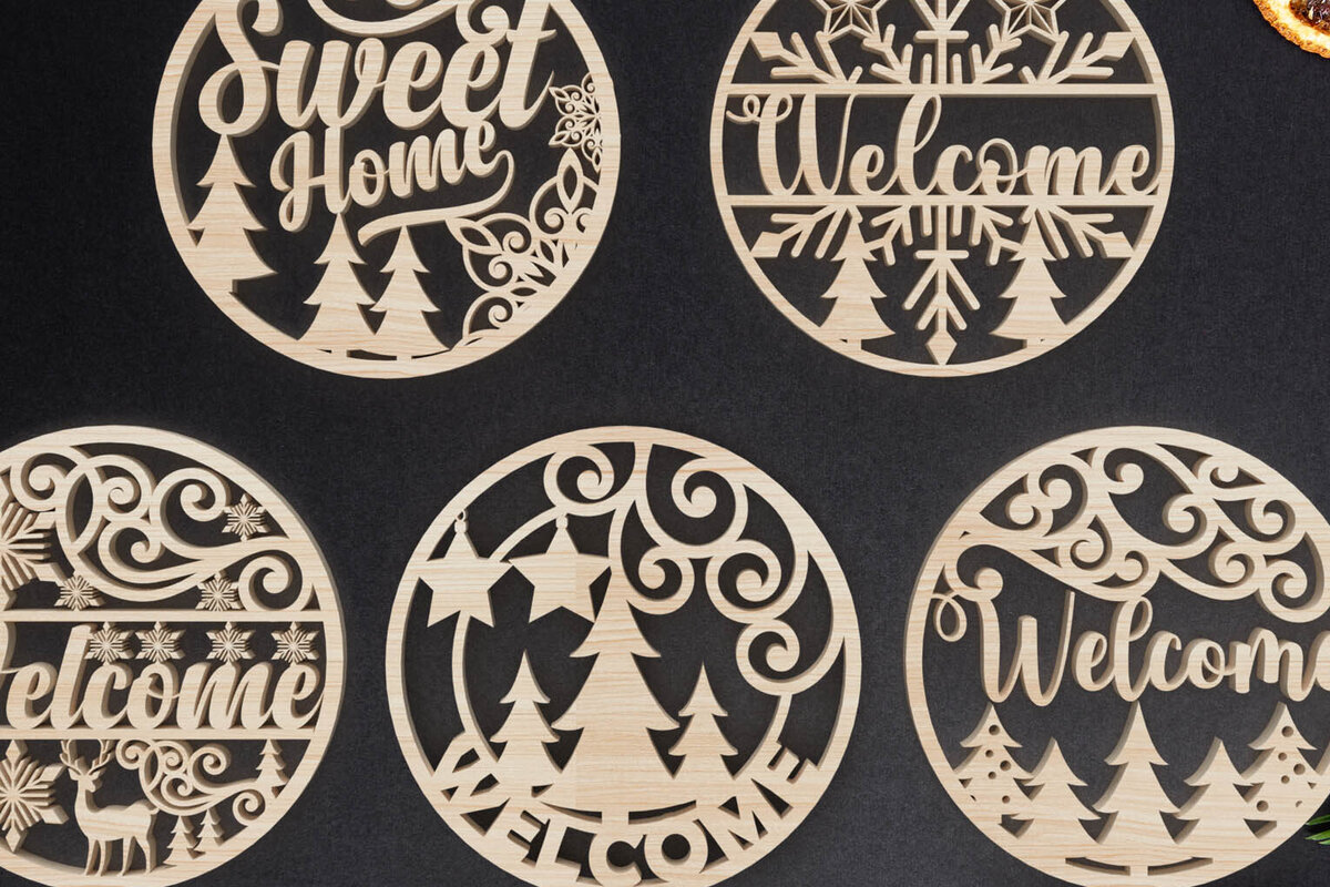 Intra απο ξύλο plywood 3mm-4mm πάχος - ΧΡΙΣΤΟΥΓΕΝΝΙΑΤΙΚΗ Πινακίδα καλωσορίσματος  Laser Cut Δίασταση 6x6 cm INTRAFABR-77825561