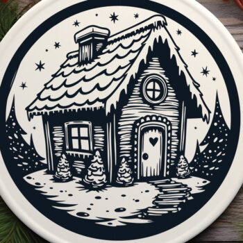 Intra απο ξύλο plywood 3mm-4mm πάχος - Χριστουγεννιάτικο ιδιότροπο μελόψωμο σπίτι Δίασταση 15x15 cm INTRAFABR-107975056 - Image 4