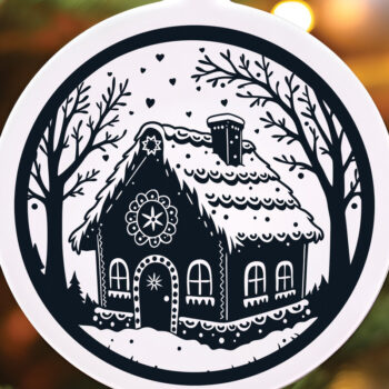 Intra απο ξύλο plywood 3mm-4mm πάχος - Χριστουγεννιάτικο ιδιότροπο μελόψωμο σπίτι Δίασταση 15x15 cm INTRAFABR-107975056 - Image 10