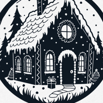 Intra απο ξύλο plywood 3mm-4mm πάχος - Χριστουγεννιάτικο ιδιότροπο μελόψωμο σπίτι Δίασταση 15x15 cm INTRAFABR-107975248 - Image 3