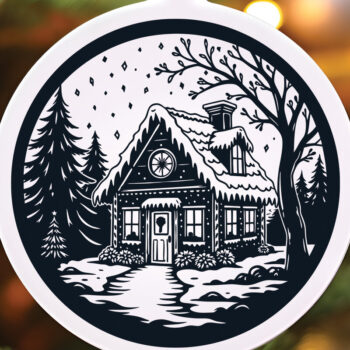 Intra απο ξύλο plywood 3mm-4mm πάχος - Χριστουγεννιάτικο ιδιότροπο μελόψωμο σπίτι Δίασταση 15x15 cm INTRAFABR-107975674 - Image 8