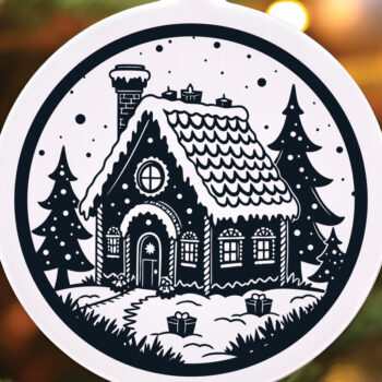 Intra απο ξύλο plywood 3mm-4mm πάχος - Χριστουγεννιάτικο ιδιότροπο μελόψωμο σπίτι Δίασταση 15x15 cm INTRAFABR-107975674 - Image 9