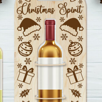 Intra απο ξύλο plywood 3mm-4mm πάχος - Χριστουγεννιάτικο Μπουκάλι Κρασιού | Κρασί Δίασταση 4x14 cm INTRAFABR-110156450 - Image 1
