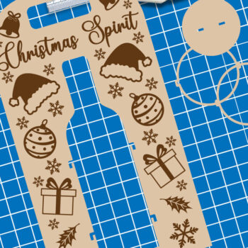 Intra απο ξύλο plywood 3mm-4mm πάχος - Χριστουγεννιάτικο Μπουκάλι Κρασιού | Κρασί Δίασταση 4x14 cm INTRAFABR-110156450 - Image 2