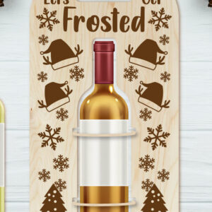 Intra απο ξύλο plywood 3mm-4mm πάχος - Θήκη χριστουγεννιάτικου μπουκαλιού κρασιού | Χριστούγεννα Δίασταση 4x14 cm INTRAFABR-111100876