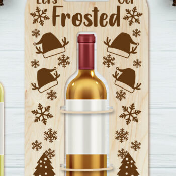 Intra απο ξύλο plywood 3mm-4mm πάχος - Θήκη χριστουγεννιάτικου μπουκαλιού κρασιού | Χριστούγεννα Δίασταση 4x14 cm INTRAFABR-111100876 - Image 1