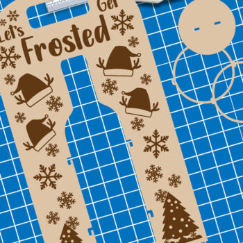 Intra απο ξύλο plywood 3mm-4mm πάχος - Θήκη χριστουγεννιάτικου μπουκαλιού κρασιού | Χριστούγεννα Δίασταση 4x14 cm INTRAFABR-111100876 - Image 2