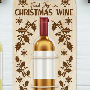 Intra απο ξύλο plywood 3mm-4mm πάχος - Θήκη χριστουγεννιάτικου μπουκαλιού κρασιού | Χριστούγεννα Δίασταση 4x14 cm INTRAFABR-111338662