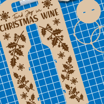 Intra απο ξύλο plywood 3mm-4mm πάχος - Θήκη χριστουγεννιάτικου μπουκαλιού κρασιού | Χριστούγεννα Δίασταση 4x14 cm INTRAFABR-111338662 - Image 2