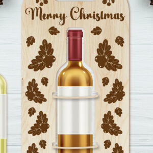 Intra απο ξύλο plywood 3mm-4mm πάχος - Θήκη χριστουγεννιάτικου μπουκαλιού κρασιού | Χριστούγεννα Δίασταση 4x14 cm INTRAFABR-108435280