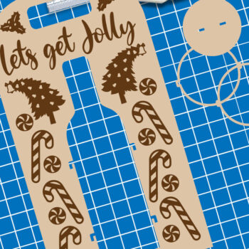 Intra απο ξύλο plywood 3mm-4mm πάχος - Θήκη χριστουγεννιάτικου μπουκαλιού κρασιού | Κρασί Δίασταση 4x14 cm INTRAFABR-111513964 - Image 2