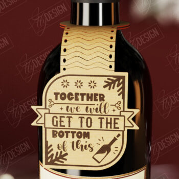 Intra απο ξύλο plywood 3mm-4mm πάχος - Πακέτο ετικέτας χριστουγεννιάτικου μπουκαλιού κρασιού | CNC Δίασταση 15x15 cm INTRAFABR-111361082 - Image 10