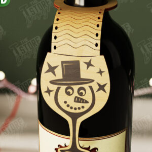 Intra απο ξύλο plywood 3mm-4mm πάχος - Χριστουγεννιάτικο μπουκάλι κρασιού Ετικέτα | Ετικέτα διακοπών Δίασταση 15x15 cm INTRAFABR-108586312