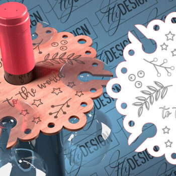 Intra απο ξύλο plywood 3mm-4mm πάχος - Christmas Wine Caddy Laser Cut  Δίασταση 15x15 cm INTRAFABR-79744990 - Image 1