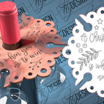 Intra απο ξύλο plywood 3mm-4mm πάχος - Christmas Wine Caddy Laser Cut  Δίασταση 15x15 cm INTRAFABR-79745027 - Image 3