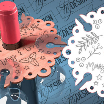 Intra απο ξύλο plywood 3mm-4mm πάχος - Christmas Wine Caddy Laser Cut  Δίασταση 15x15 cm INTRAFABR-79745027 - Image 7