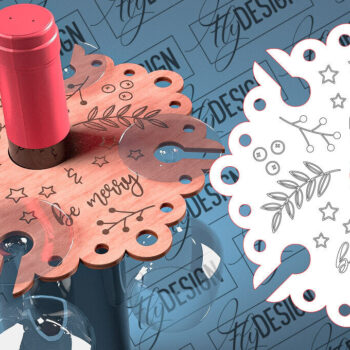 Intra απο ξύλο plywood 3mm-4mm πάχος - Christmas Wine Caddy Laser Cut  Δίασταση 15x15 cm INTRAFABR-79745027 - Image 8