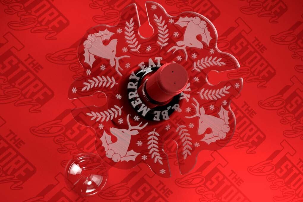 Intra απο ξύλο plywood 3mm-4mm πάχος - Christmas Wine Caddy Laser Cut  Δίασταση 15x15 cm INTRAFABR-79829502