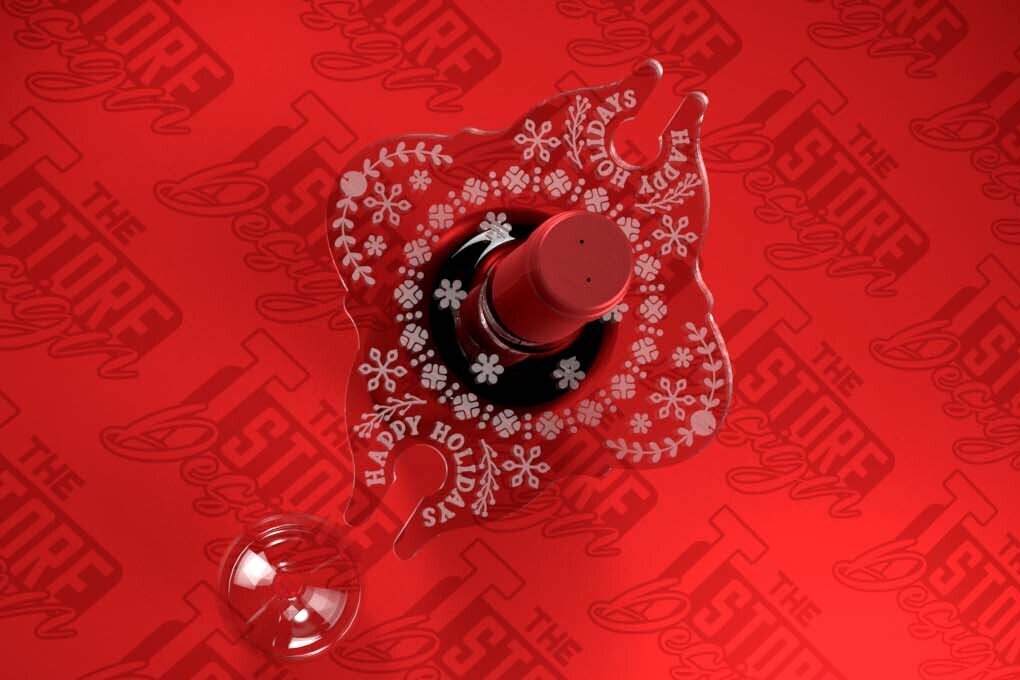 Intra απο ξύλο plywood 3mm-4mm πάχος - Christmas Wine Caddy Laser Cut  Δίασταση 15x15 cm INTRAFABR-79829517