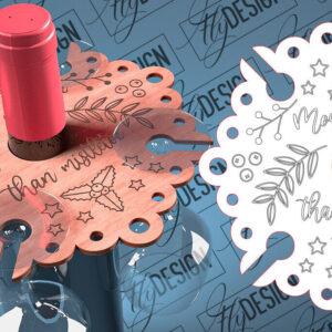 Intra απο ξύλο plywood 3mm-4mm πάχος - Christmas Wine Caddy Laser Cut  Δίασταση 15x15 cm INTRAFABR-79744874