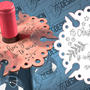 Intra απο ξύλο plywood 3mm-4mm πάχος - Christmas Wine Caddy Laser Cut  Δίασταση 15x15 cm INTRAFABR-79744776