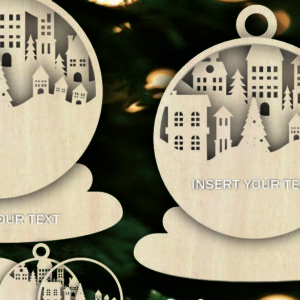 Intra απο ξύλο plywood 3mm-4mm πάχος -  Χριστουγεννιάτικο  Winter City Δίασταση 6x6 cm INTRAFABR-103182066