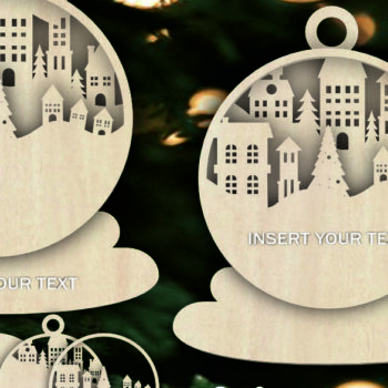 Intra απο ξύλο plywood 3mm-4mm πάχος -  Χριστουγεννιάτικο  Winter City Δίασταση 6x6 cm INTRAFABR-103182066 - Image 1