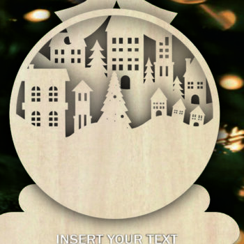 Intra απο ξύλο plywood 3mm-4mm πάχος -  Χριστουγεννιάτικο  Winter City Δίασταση 6x6 cm INTRAFABR-103182066 - Image 2