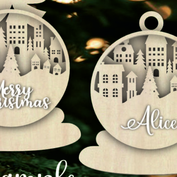 Intra απο ξύλο plywood 3mm-4mm πάχος -  Χριστουγεννιάτικο  Winter City Δίασταση 6x6 cm INTRAFABR-103182066 - Image 3