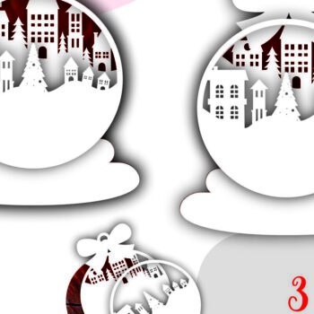 Intra απο ξύλο plywood 3mm-4mm πάχος -  Χριστουγεννιάτικο  Winter City Δίασταση 6x6 cm INTRAFABR-103182066 - Image 4