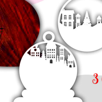 Intra απο ξύλο plywood 3mm-4mm πάχος -  Χριστουγεννιάτικο  Winter City Δίασταση 6x6 cm INTRAFABR-103182066 - Image 6