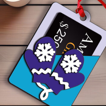 Intra απο ξύλο plywood 3mm-4mm πάχος - Χρήματα δωροκάρτας Χριστουγεννιάτικων Χειμερινών Γάντια Δίασταση 15x15 cm INTRAFABR-108580531 - Image 2