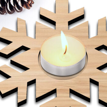 Intra απο ξύλο plywood 3mm-4mm πάχος - Κηροπήγιο Χριστουγεννιάτικου Χειμερινού Χιονονιφάδας Δίασταση 15x15 cm INTRAFABR-106948064 - Image 1