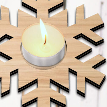 Intra απο ξύλο plywood 3mm-4mm πάχος - Κηροπήγιο Χριστουγεννιάτικου Χειμερινού Χιονονιφάδας Δίασταση 15x15 cm INTRAFABR-106948064 - Image 2