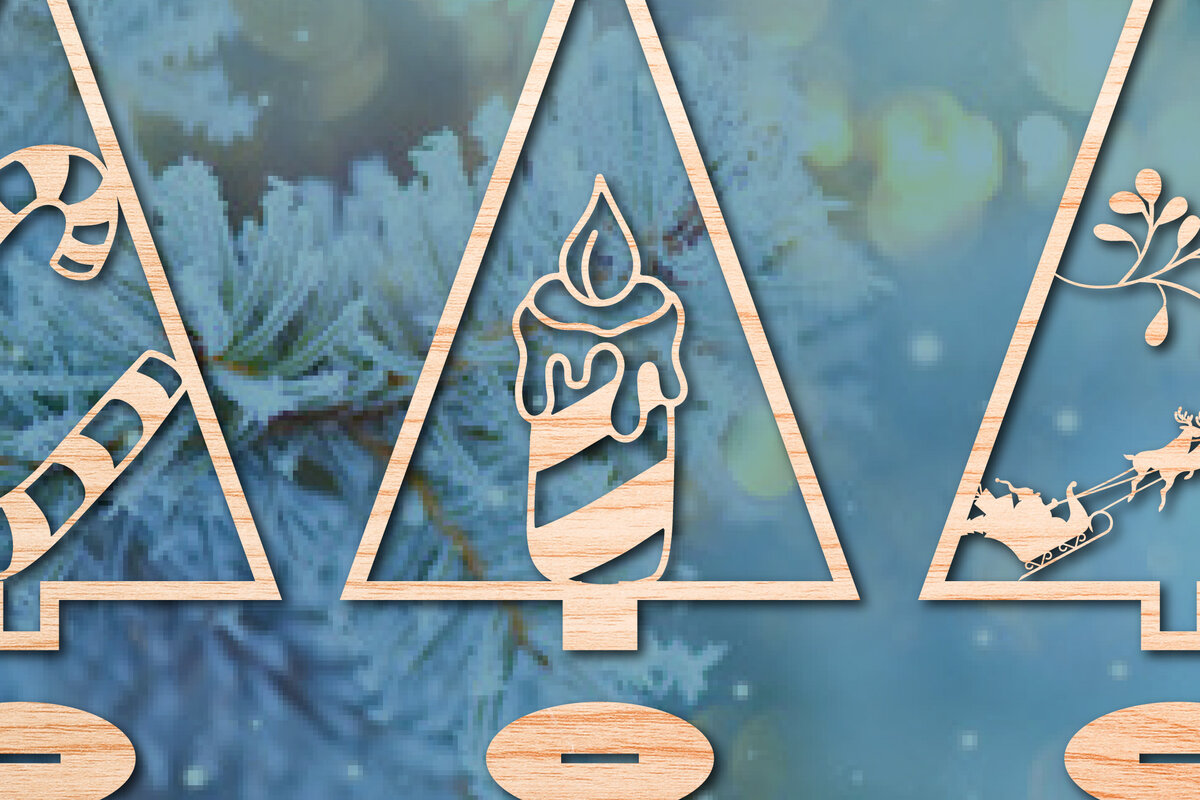 Intra απο ξύλο plywood 3mm-4mm πάχος - Χριστουγεννιάτικο Χειμερινό  Laser Cut Bundle Δίασταση 25x25 cm INTRAFABR-49056866