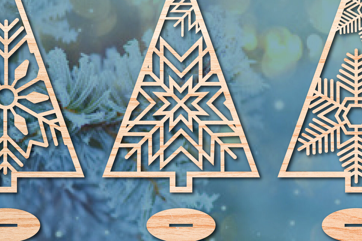 Intra απο ξύλο plywood 3mm-4mm πάχος - Χριστουγεννιάτικο Χειμερινό  Laser Cut Bundle Δίασταση 25x25 cm INTRAFABR-48764666